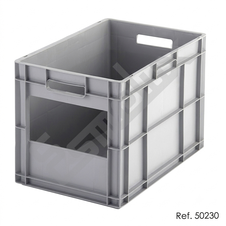 Caja de pl�stico apilable Eurobox en color gris